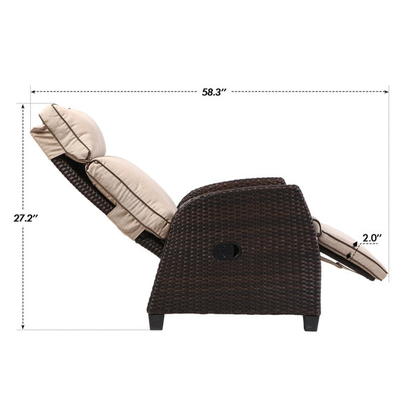 Red Barrel Studio® Bexar Recliner Patio Chair With Cushion & Reviews